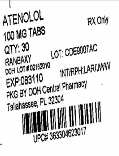 atenololtabs100mg - Atenolol 100mg(Ranbaxy)
